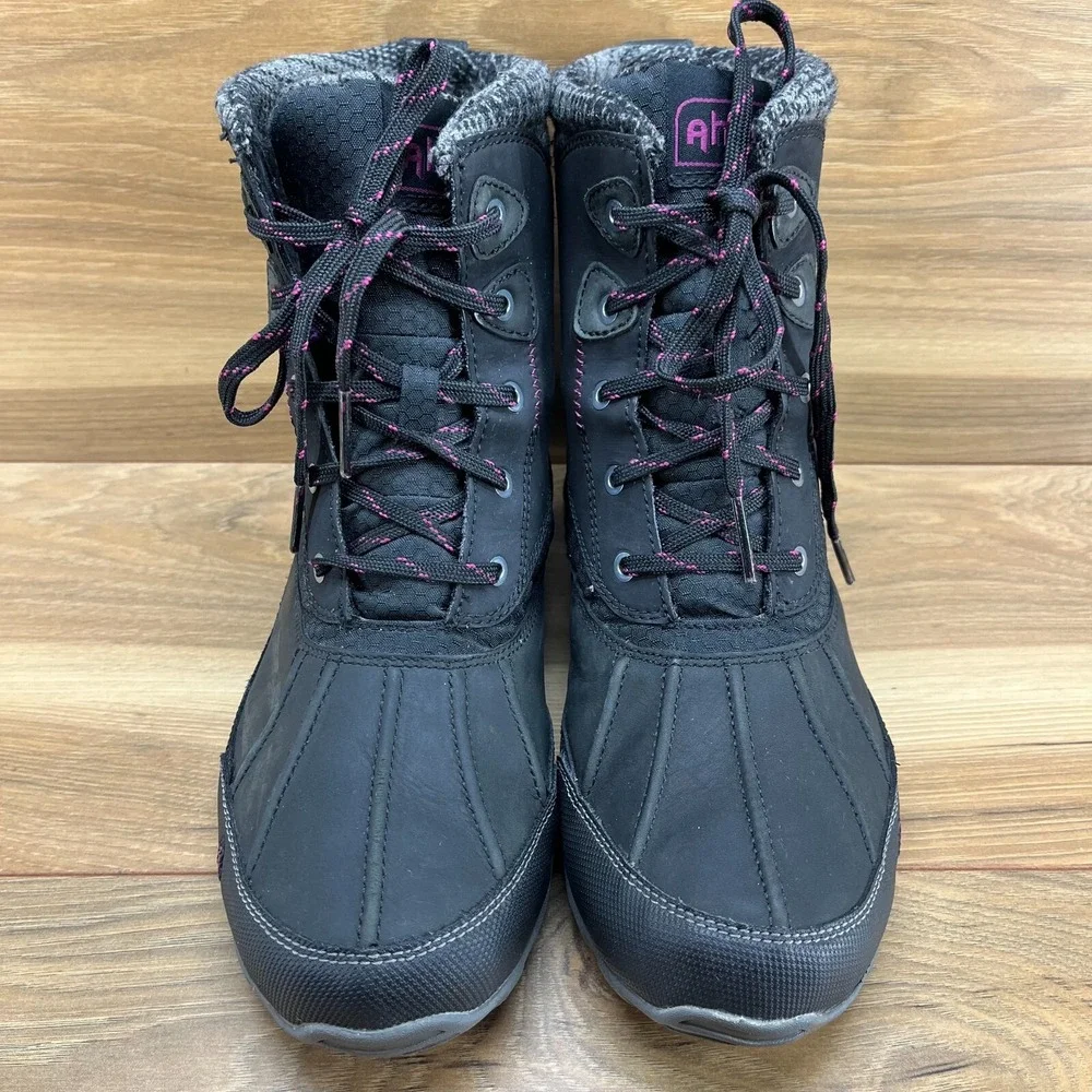Anhu Womens Boots Size 8‎ Sugar Peak Waterproof 200 gram Insulated Black Gray